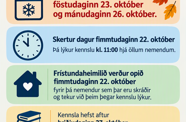 Vetrarfrí og skertur dagur