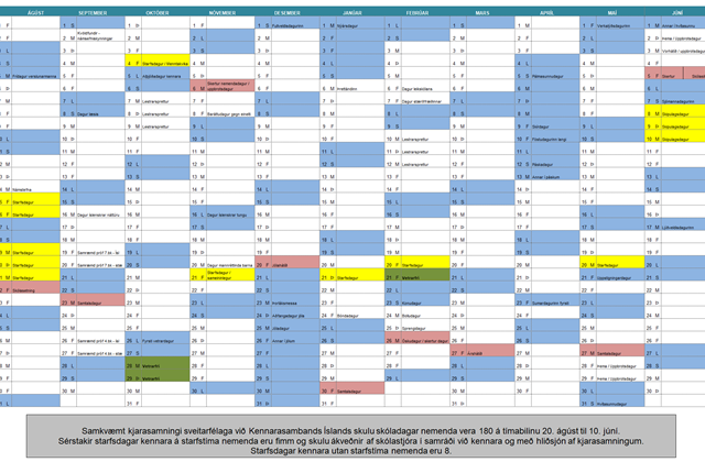 Skóladagatal 2019-2020