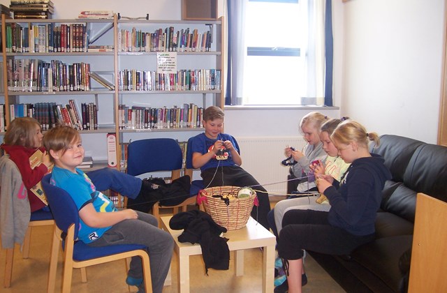 Nemendur prjóna bókaorm