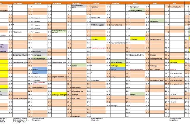 Smávægilegar breytingar á skóladagatali Akurskóla