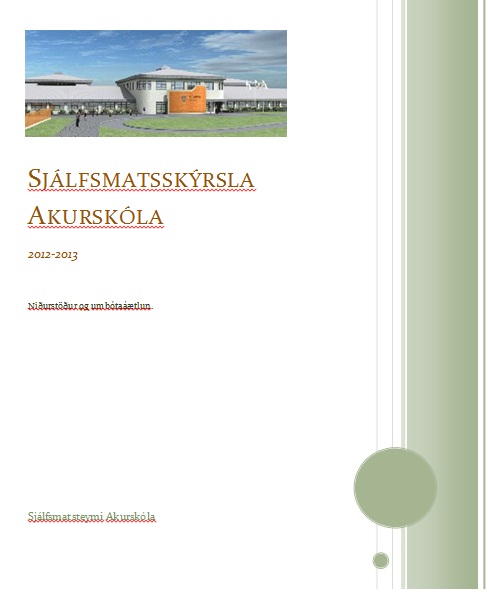 Sjálfsmatsskýrsla 2012-2013 komin út
