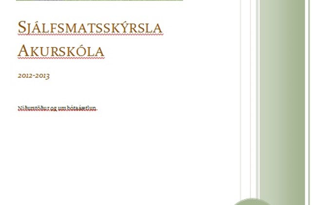 Sjálfsmatsskýrsla 2012-2013 komin út