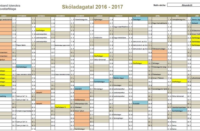 Smávægilegar breytingar á skóladagatali