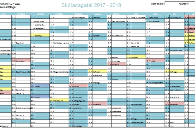 Skóladagatal 2017-2018
