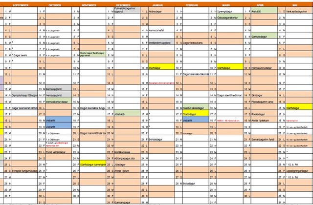 Smávægilegar breytingar á skóladagatali Akurskóla