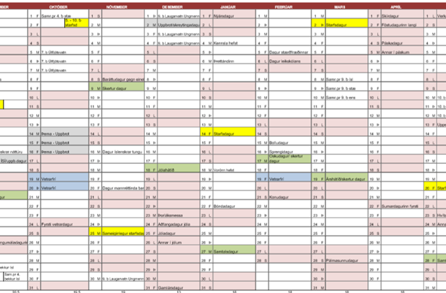 11. september - starfsdagur í 1. - 4. bekk